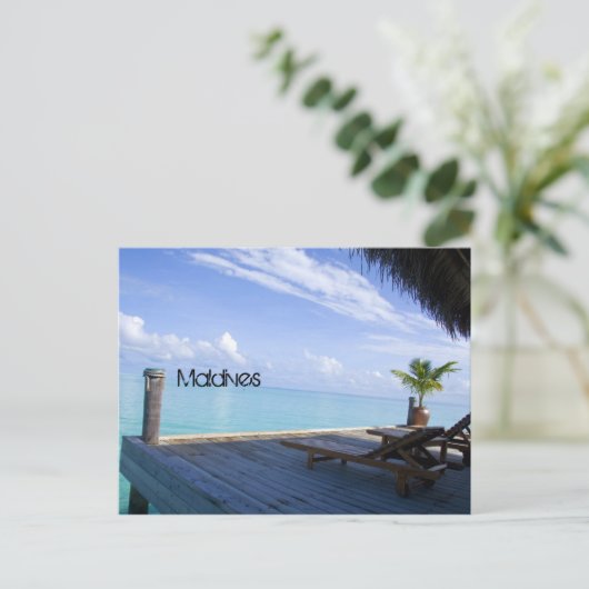 Malediven strand briefkaart (Staand voorkant)