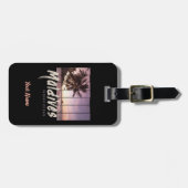 Malediven  sunset souvenir in de Indische Oceaan Bagagelabel (Voorkant horizontaal)