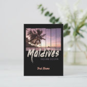 Malediven sunset souvenir in de Indische Oceaan Feestdagenkaart (Staand voorkant)