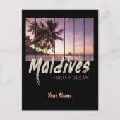Malediven sunset souvenir in de Indische Oceaan Feestdagenkaart (Voorkant)