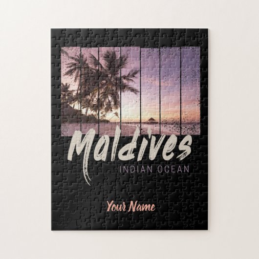 Malediven  sunset souvenir in de Indische Oceaan Legpuzzel (Verticaal)