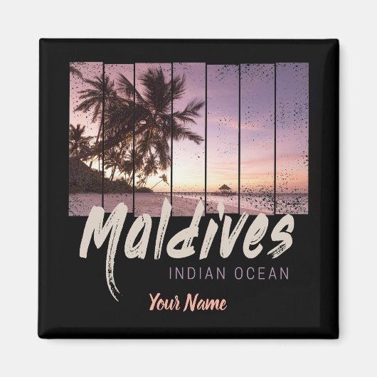 Malediven sunset souvenir in de Indische Oceaan Magneet (Voorkant)