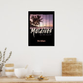 Malediven  sunset souvenir in de Indische Oceaan Poster (Keuken)