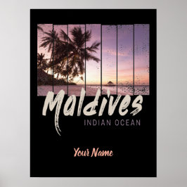 Malediven  sunset souvenir in de Indische Oceaan Poster