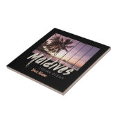 Malediven  sunset souvenir in de Indische Oceaan Tegeltje (Zijkant)