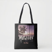 Malediven  sunset souvenir in de Indische Oceaan Tote Bag (Voorkant)