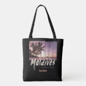 Malediven  sunset souvenir in de Indische Oceaan Tote Bag (Achterkant)