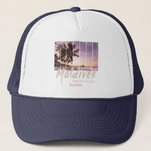 Malediven sunset souvenir in de Indische Oceaan Trucker Pet