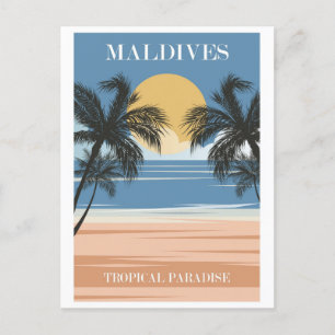 Malediven Tropical Beach Ocean Travel Briefkaart