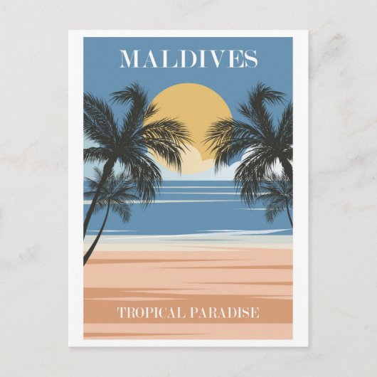 Malediven  Tropical Beach Ocean Travel Briefkaart (Voorkant)