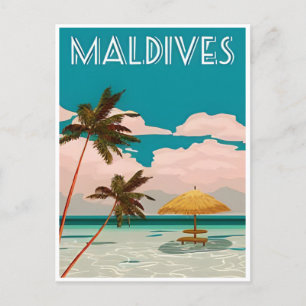 Malediven Tropical Beach Ocean Travel Briefkaart