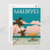 Malediven  Tropical Beach Ocean Travel Briefkaart (Voorkant / Achterkant)