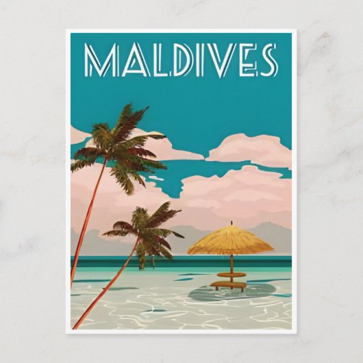 Malediven  Tropical Beach Ocean Travel Briefkaart (Voorkant)