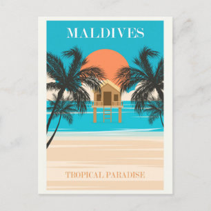 Malediven Tropical Beach Ocean Travel Briefkaart