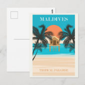 Malediven  Tropical Beach Ocean Travel Briefkaart (Voorkant / Achterkant)