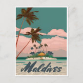 Malediven  Tropical Beach Ocean Travel Briefkaart (Voorkant)
