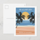 Malediven, tropisch paradijs feestdagenkaart (Voorkant / Achterkant)