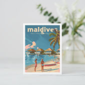 Malediven Vintage Beroemde Reisplaats Briefkaart (Staand voorkant)