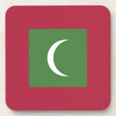 Malediven vlag bier onderzetter (Voorkant)