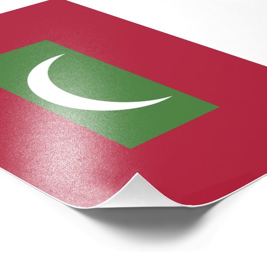 Malediven vlag foto afdruk (Hoek)