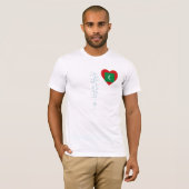 Malediven Vlag Hart en Kaart T-Shirt (Voorkant volledig)