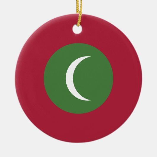 Malediven vlag keramisch ornament (Voorkant)