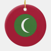 Malediven vlag keramisch ornament (Achterkant)