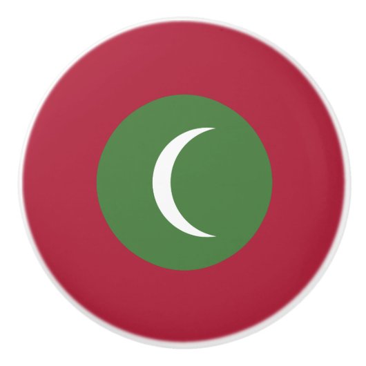 Malediven vlag keramische knop (Voorkant)
