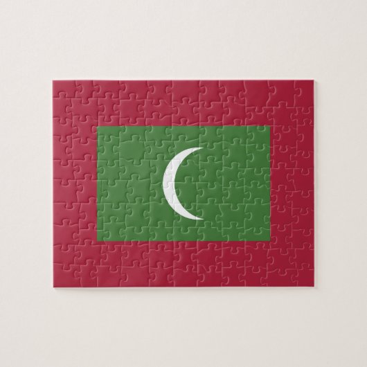 Malediven vlag legpuzzel (Horizontaal)