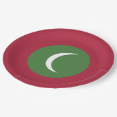Malediven vlag papieren bordje (Gekanteld)