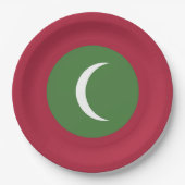 Malediven vlag papieren bordje (Voorkant)