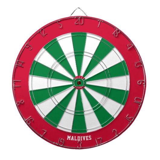 Malediven Vlag Patriot's Bullseye Dartbord (Voorkant)