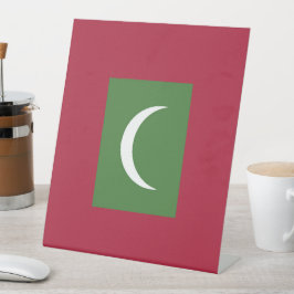 Malediven vlag reclamebord met voetstuk