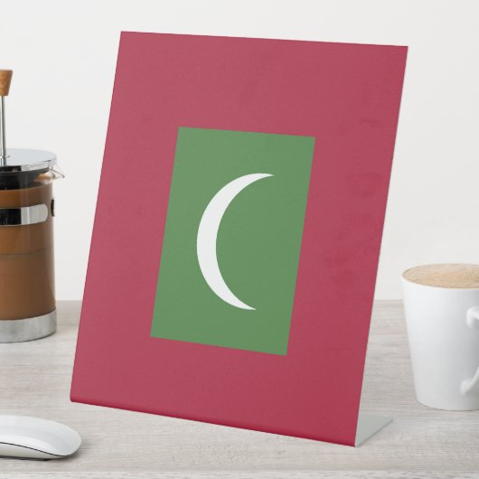 Malediven vlag reclamebord met voetstuk (Insitu)