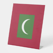 Malediven vlag reclamebord met voetstuk (Voorkant)