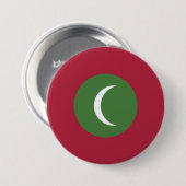 Malediven vlag ronde button 7,6 cm (Voorkant /achterkant)