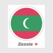Malediven Vlag Ronde Sticker (Vel)