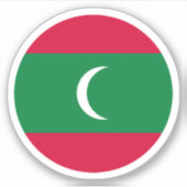 Malediven Vlag Ronde Sticker (Voorkant)