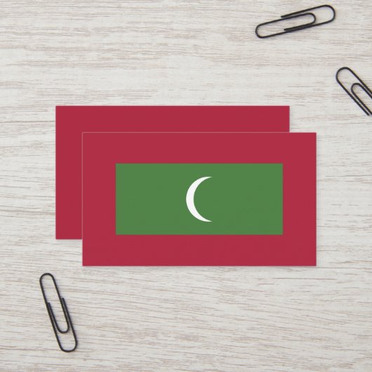 Malediven vlag visitekaartje (Voorkant / Achterkant in situ)