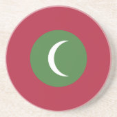 Malediven vlag zandsteen onderzetter (Voorkant)