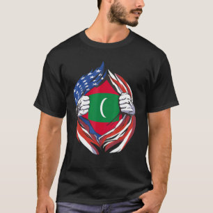 Malediven vlaggen - Amerikaanse groep van mijn Mal T-shirt