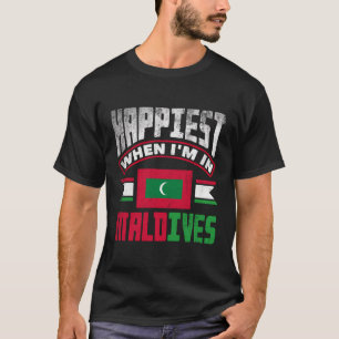 Malediven vlaggen het gelukkigst als ik in Maldive T-shirt