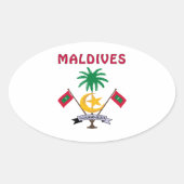 MALEDIVEN-wapen Ovale Sticker (Voorkant)