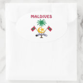 MALEDIVEN-wapen Ovale Sticker (Tas)