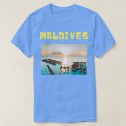 Malediven water bungalows sun shine t-shirt (Design voorkant)