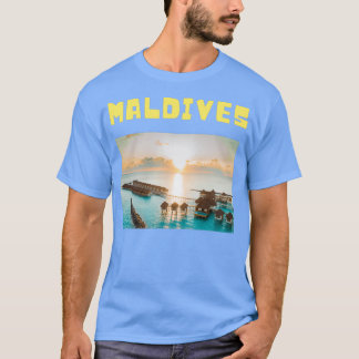Malediven water bungalows sun shine t-shirt