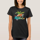 Malediven Zee Turtle Hibiscus Island Gift Beach So T-shirt (Voorkant)