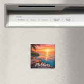 🧲 Malediven Zonsondergang Escape Reis Herinnering Magneet (Insitu (Vaatwasser))