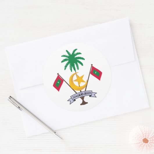 Maledivisch embleem, Malediven Ronde Sticker (Envelop)