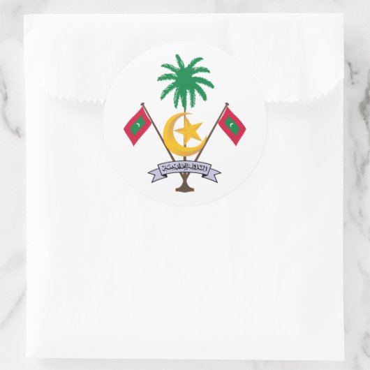 Maledivisch embleem, Malediven Ronde Sticker (Tas)